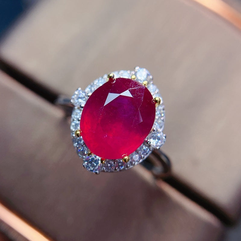 925 Silver Women's Newly Burnt Ruby Women's Ring