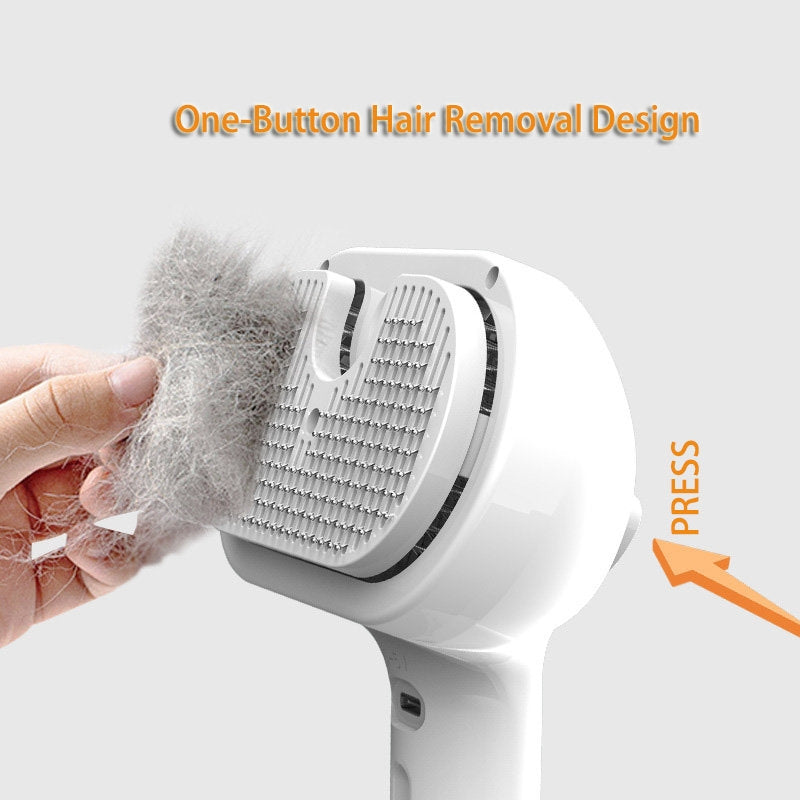 Pet Comb Self Cleaning Pets Hair Remover Brush Para sa Mga Aso Mga Tool sa Pag-aayos ng Dematting Comb Built-in Mist Humidifier Pet Products