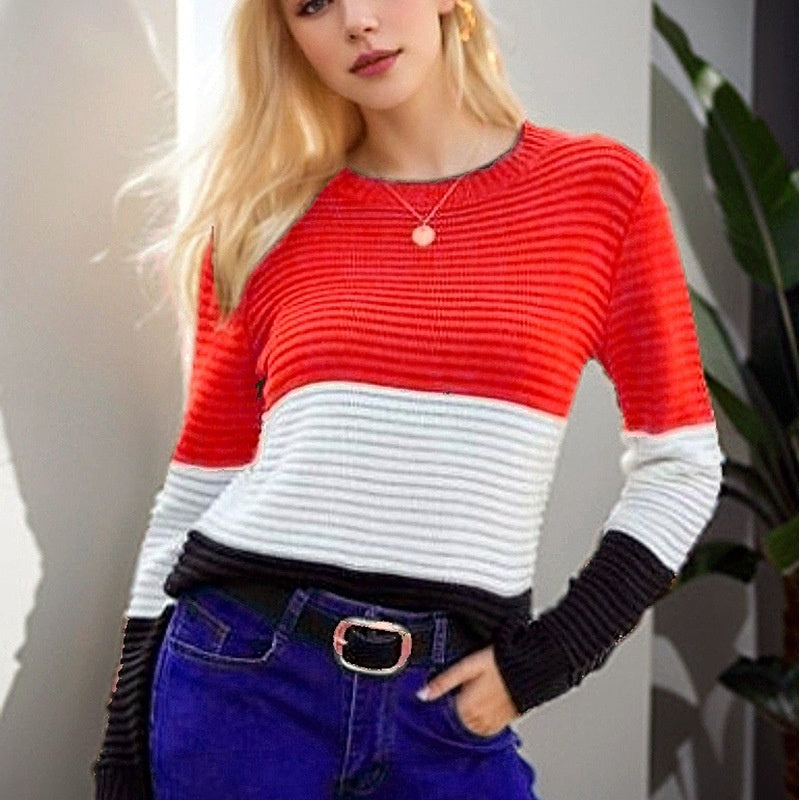 Women's Knitwear Top Elegance Retro Slim-fit Figure Flattering Sweater