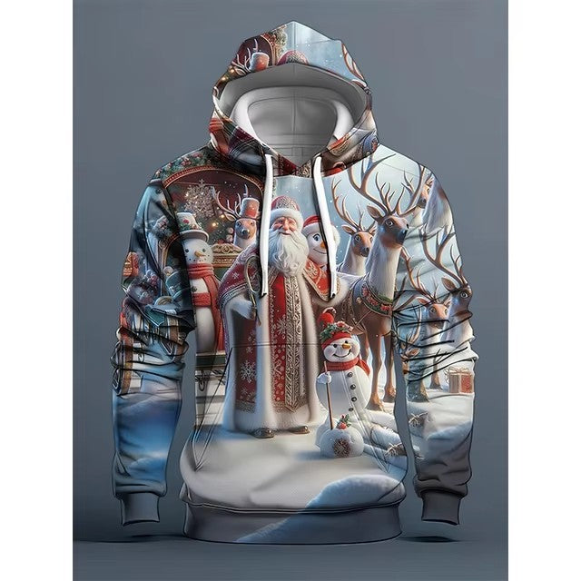 Santa Claus 3D Digital Printing Hooded Sportswear