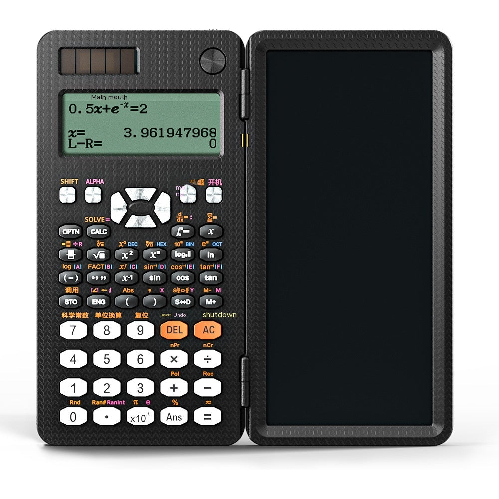 Calculadoras científicas plegables 2 en 1, tableta de escritura a mano, calculadora con función de aprendizaje, calculadoras científicas de escritorio plegables