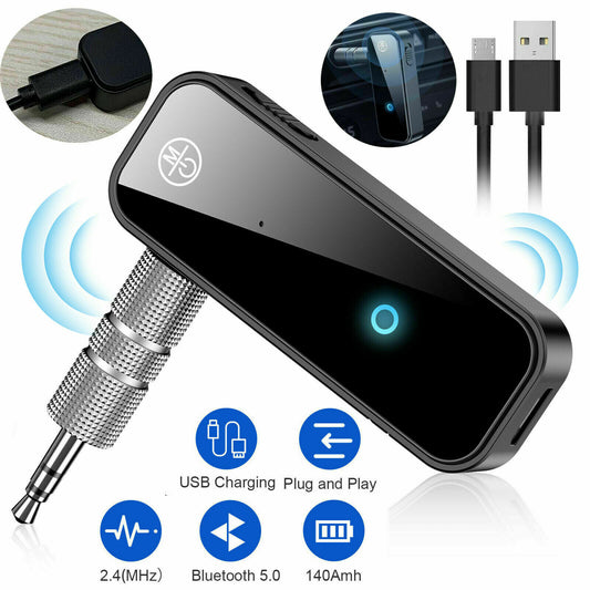 Bluetooth 5.0 2in1 Transmitter Receiver Car Wireless Audio Adapter USB 3.5mm Aux