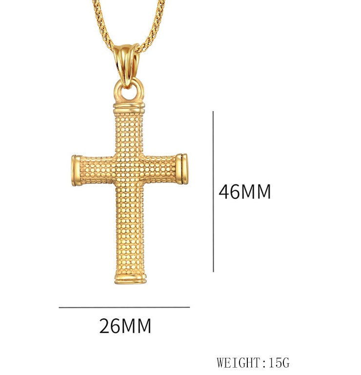 Stainless Steel Cast Religious Cross Necklace