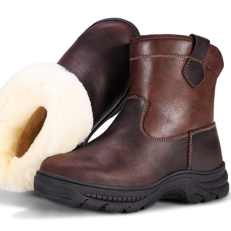 Warm Fur Integrated Wool Boots Waterproof Non-slip Platform Cotton Shoes