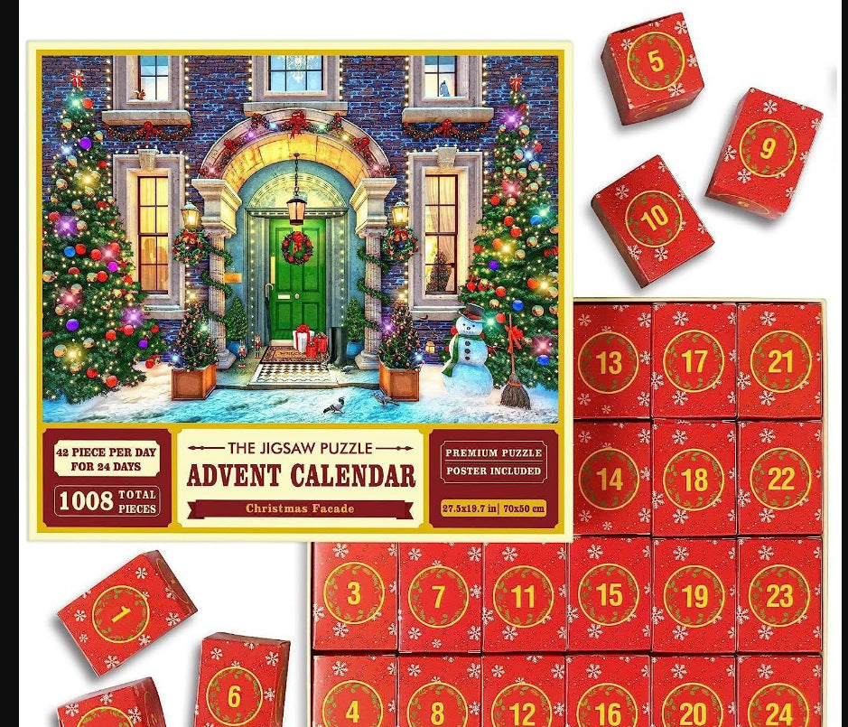 24 Grid Christmas Advent Calendar 1008 Pieces Christmas Puzzle