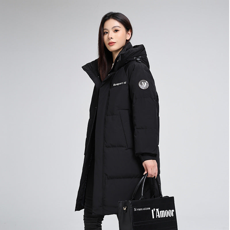 Women's Mid-length Down Jacket Loose Plus Size Casual Warm Jacket