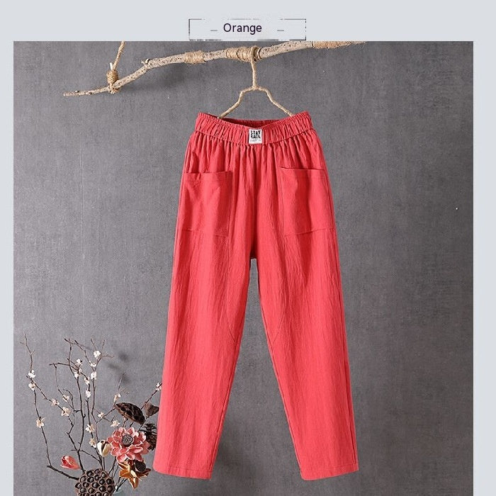 Women's Cotton And Linen Casual Pants