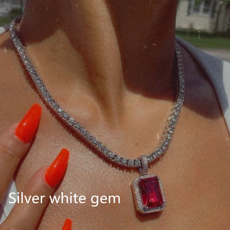 Simple Ruby Clavicle Chain European And American Fashion Jewelry