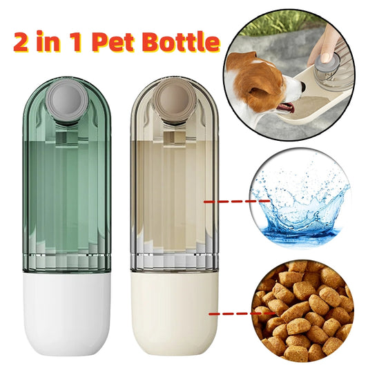 2 In 1 Pet Water Cup Segment Design Green Dog Walking Portable Drinking Cup Dog Feeding Supplies Pet Supplies Dog Walking Water Feeder Mga Produkto ng Alagang Hayop