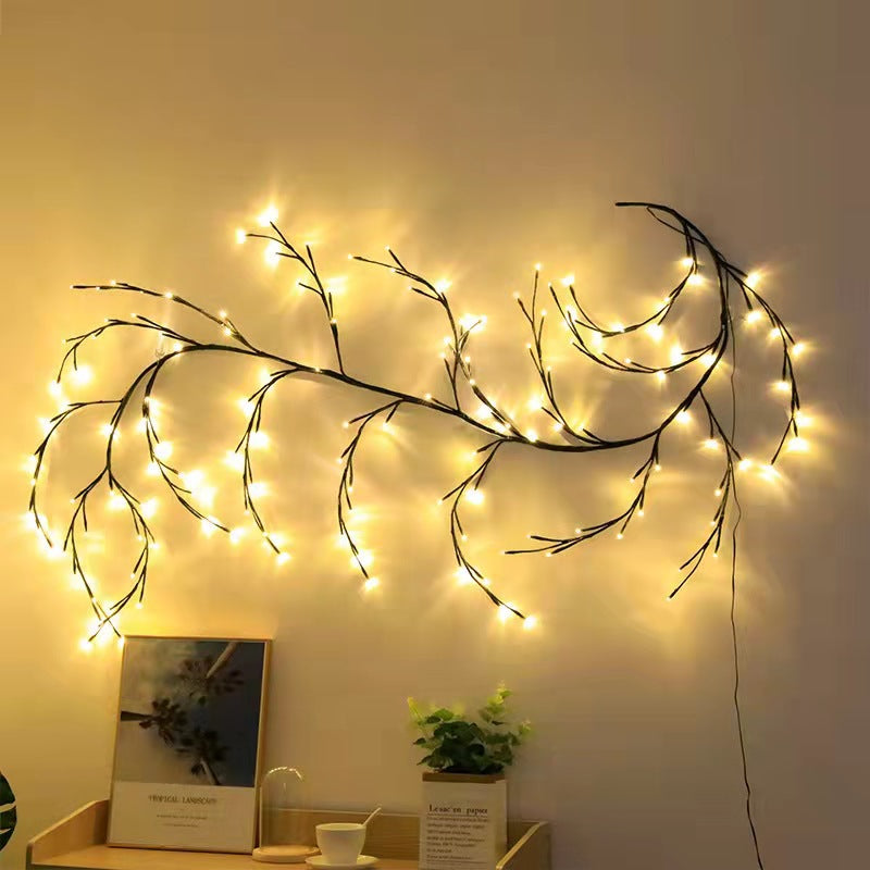 Vides con luces guirnalda de Navidad luz Flexible DIY rama de vid de sauce luz LED para pared de habitación decoración del banquete de boda