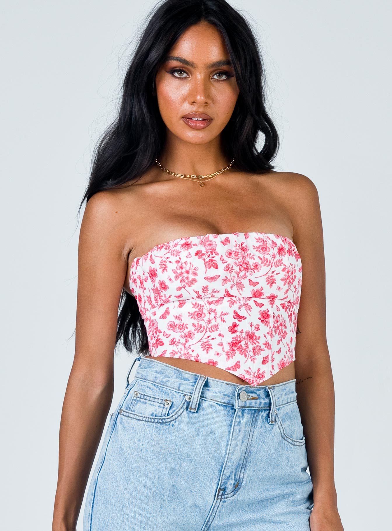 Pambabaeng Naka-print na Tube Top Summer Slim Fit Midriff-baring Hot Girl Top