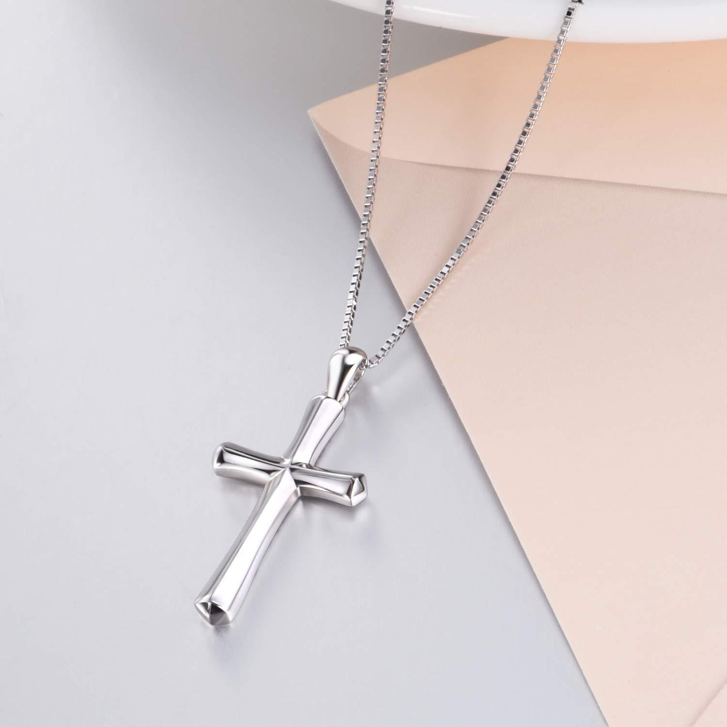 Sterling Silver Religious Cross Pendant Faith Hope Love Necklace Birthday Jewelry Gifts Unisex