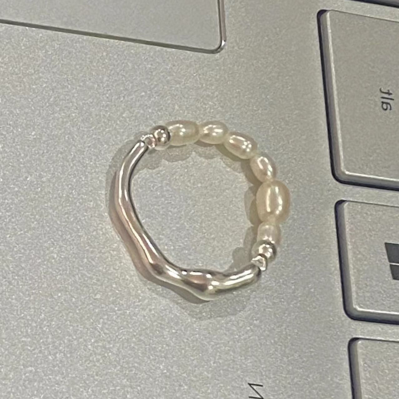 Anillo ajustable con diseño de nicho Ins para mujer