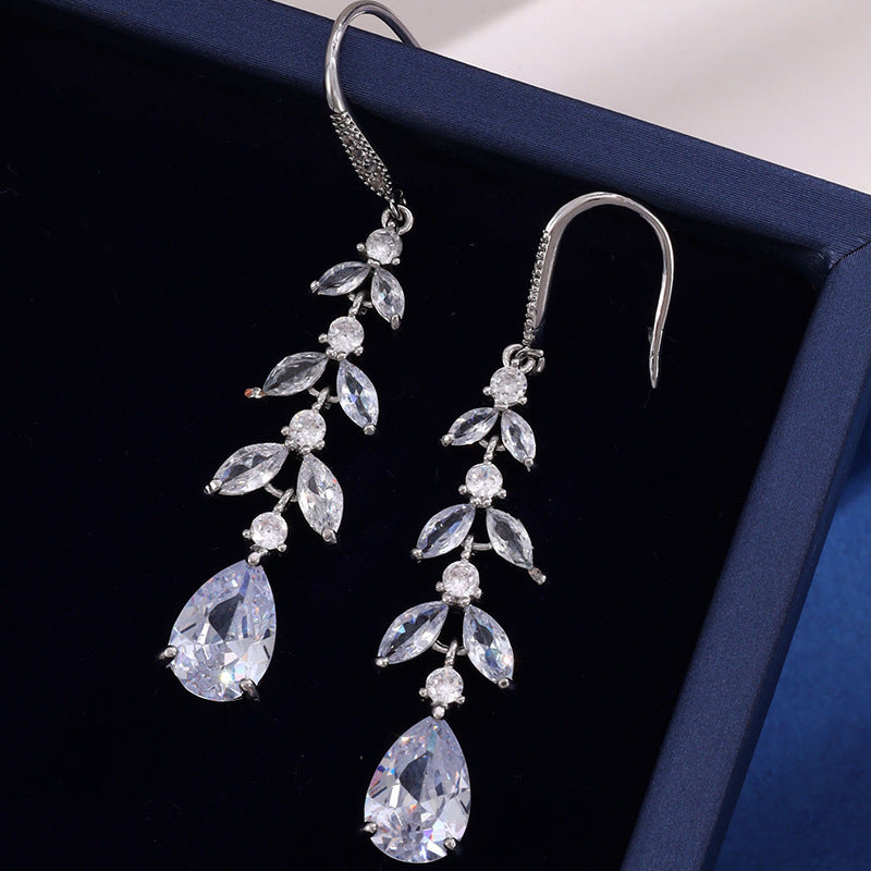 Water Drop Long Fringe Earrings Female