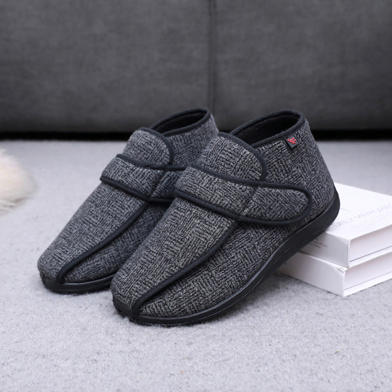 Vertical And Horizontal Plaid Warm Cloth Shoes