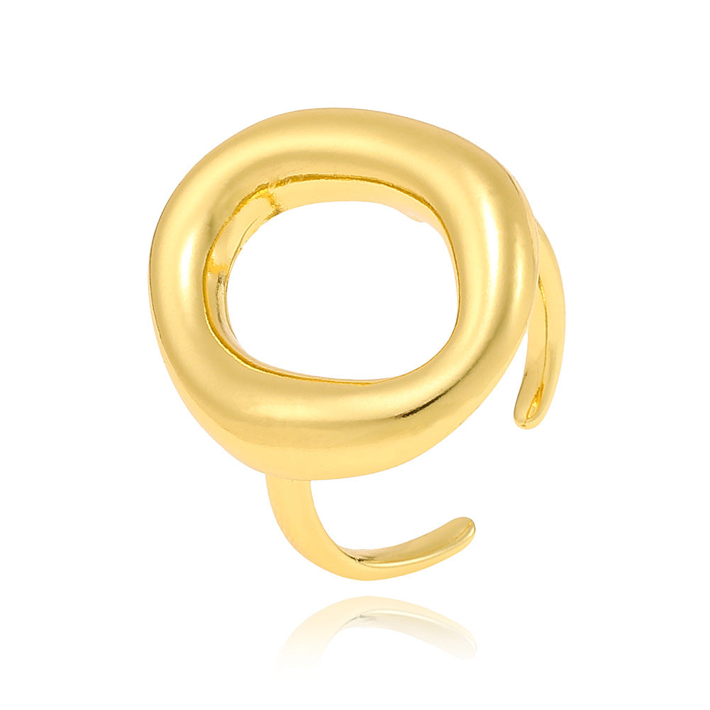 Personality Geometry Little Finger Copper Plating 18K Gold Can Be Adjustable Ring