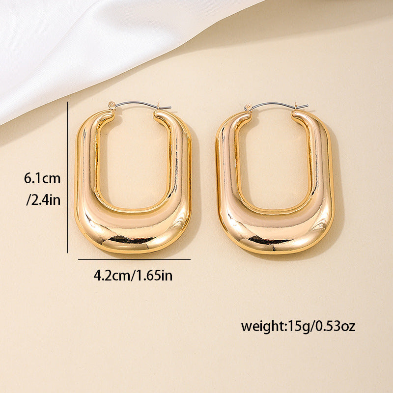 Creative U-shaped Irregular Exaggerated Temperamental Vintage Earrings