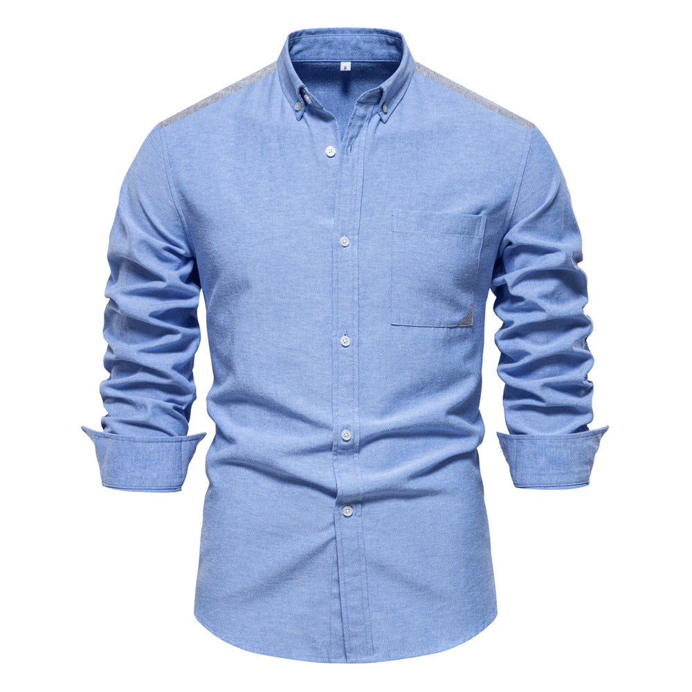 All-matching Fashion Colorblock Long-sleeved Top For Men