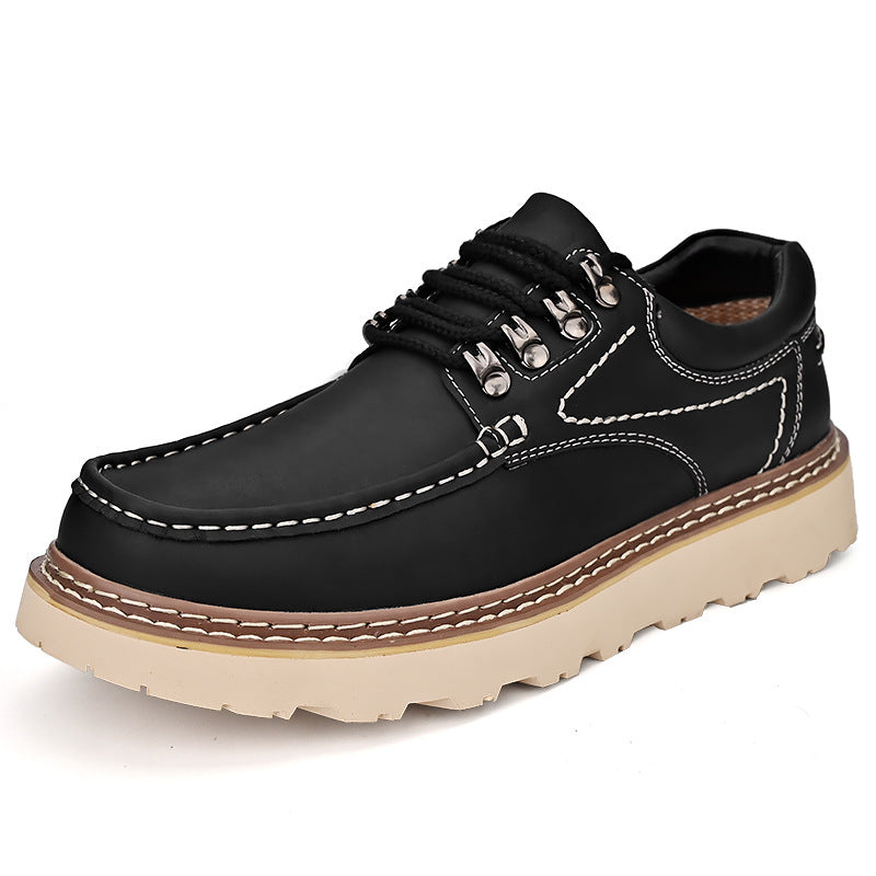 Genuine Leather Fashion Versatile Casual Shoes Thick Sole Height Increasing