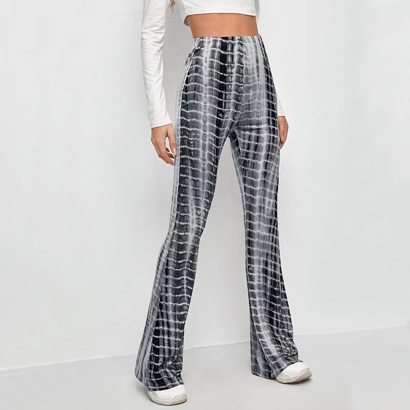 Women's Tight Retro Print Bootleg Pants