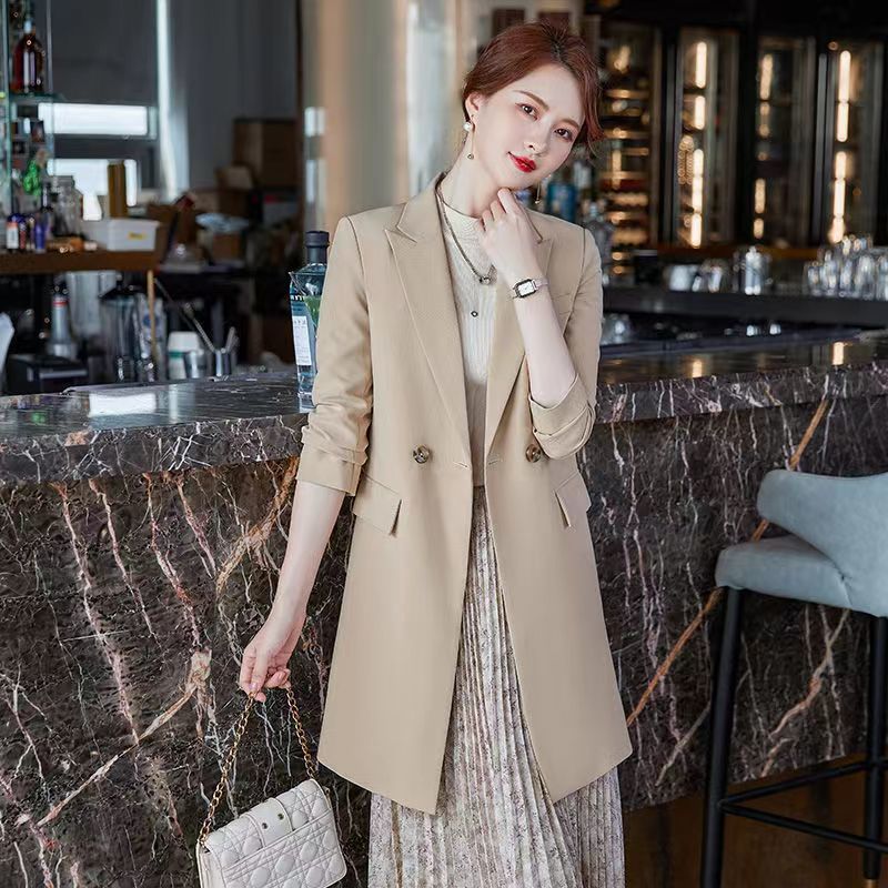 Temperament Coat Korean Style Mid-length Casual Small Suit Coat