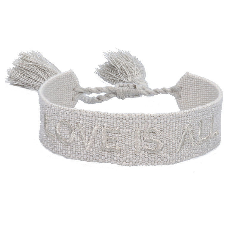 Knitted Belt Couple Bracelet Letter Embroidery Wrist