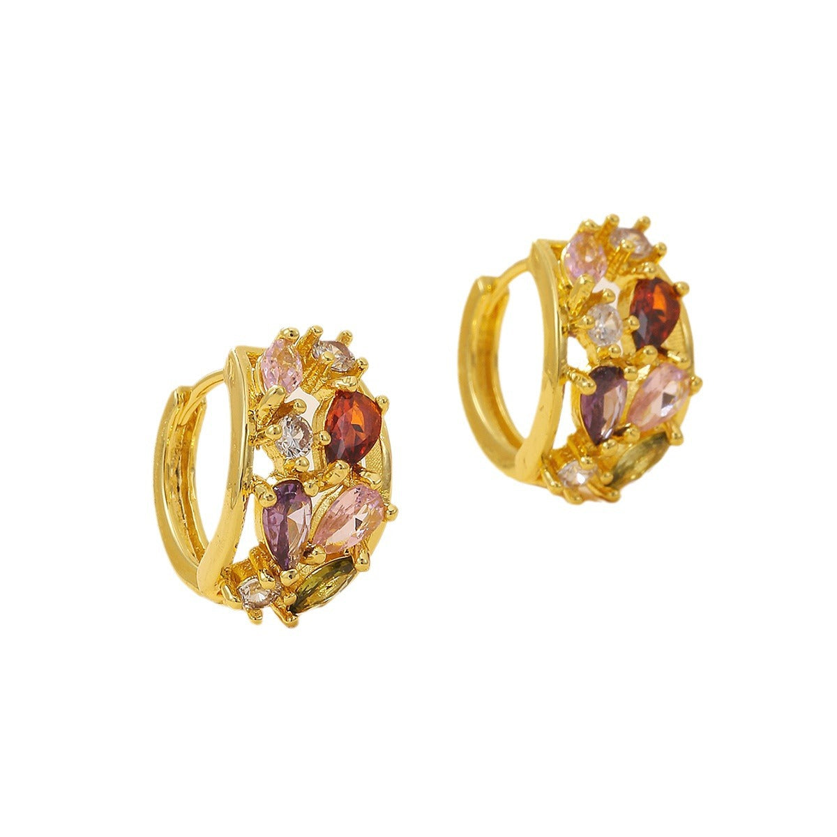 Women's Fashion Color Zircon Earrings