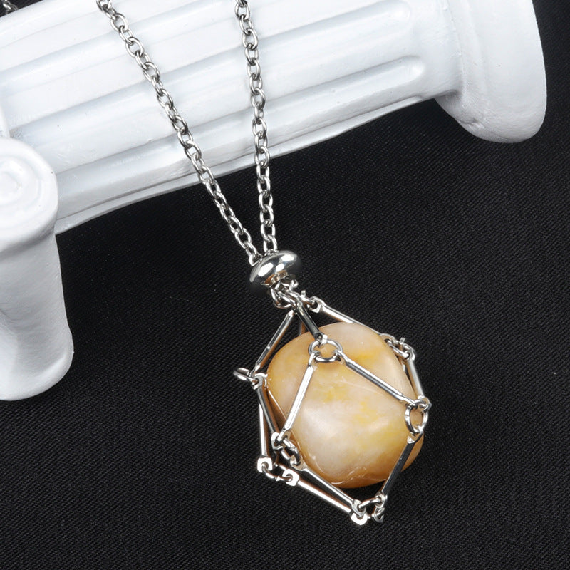 Stainless Steel Chain Irregular Rolling Stone Necklace