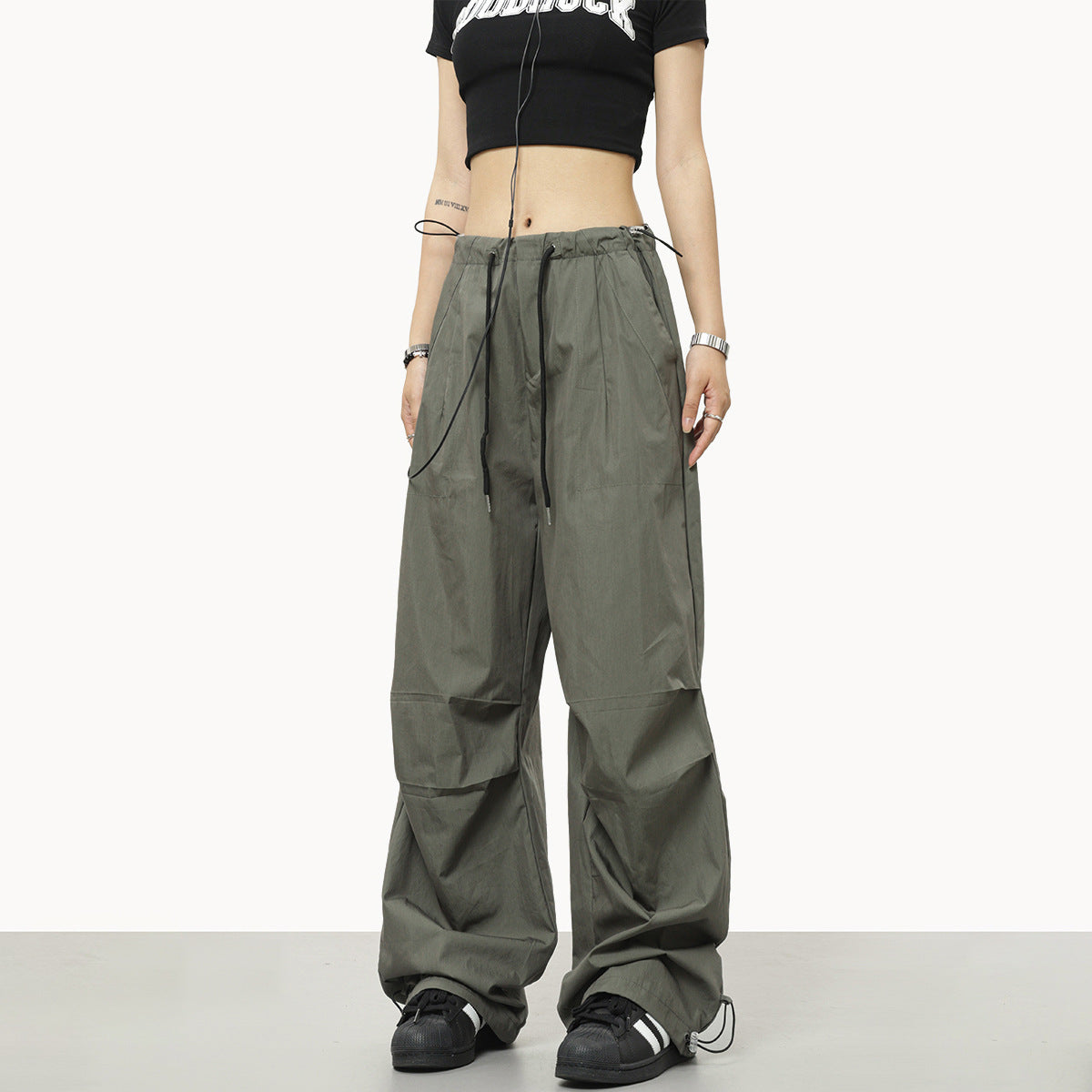 Drawstring Elastic Waist Casual Charging Sports Trousers