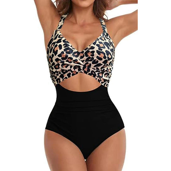 Women's Fashion Casual Cross One-piece Swimsuit