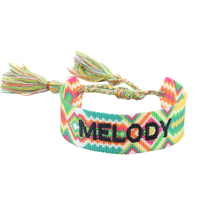 Knitted Belt Couple Bracelet Letter Embroidery Wrist