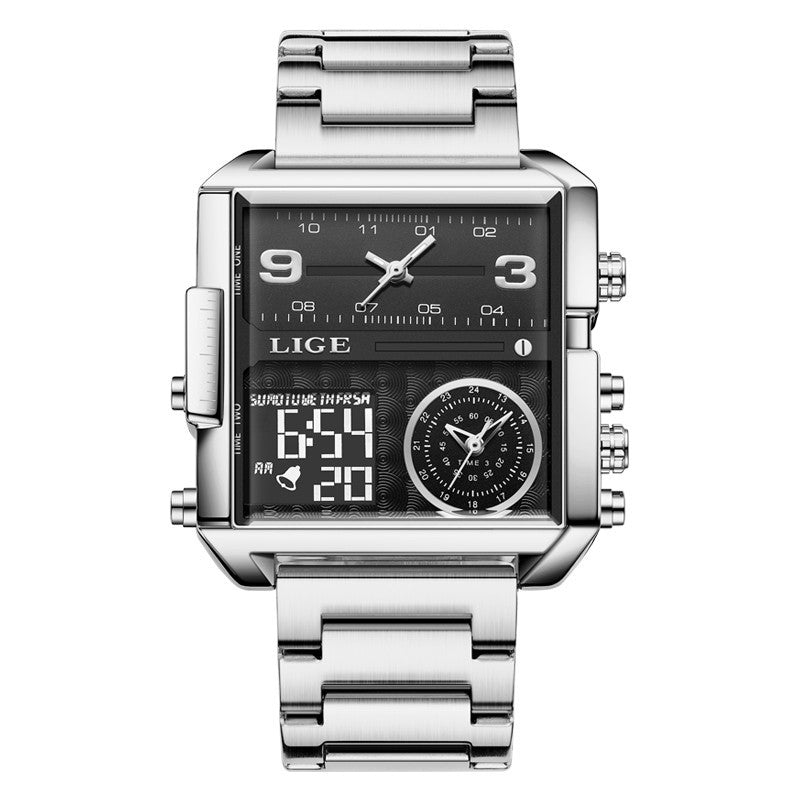 Electronic Quartz Double Display Watch