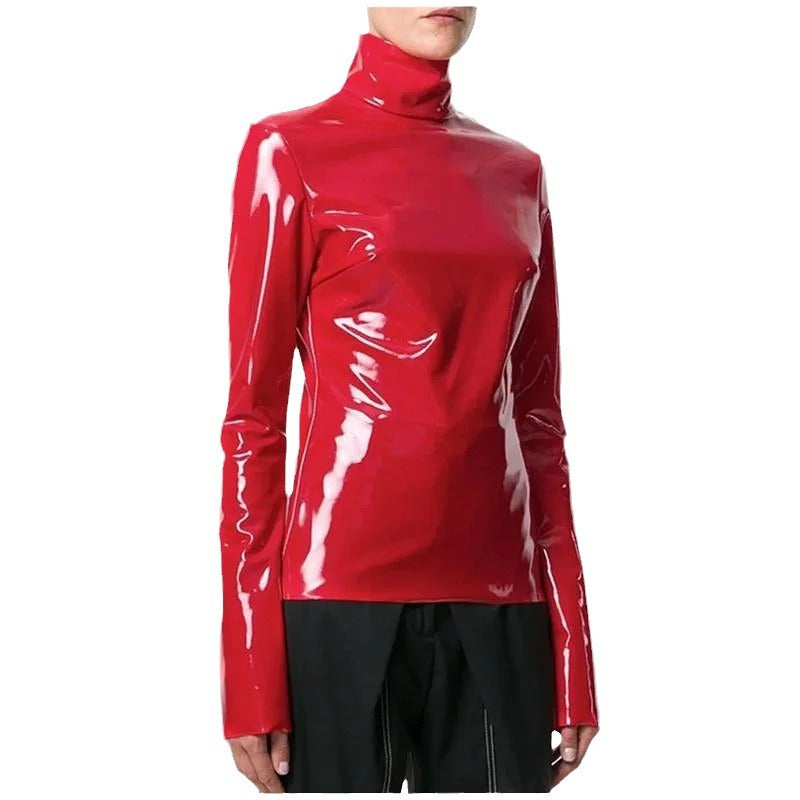 European And American PU Leather Casual Slim-fit Long Sleeve