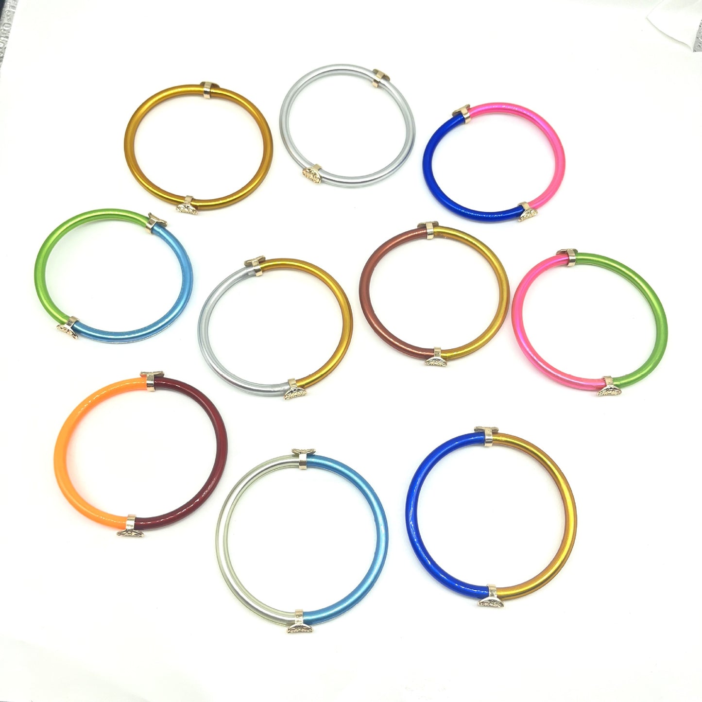 Pulsera bicolor de silicona simple de moda para mujer