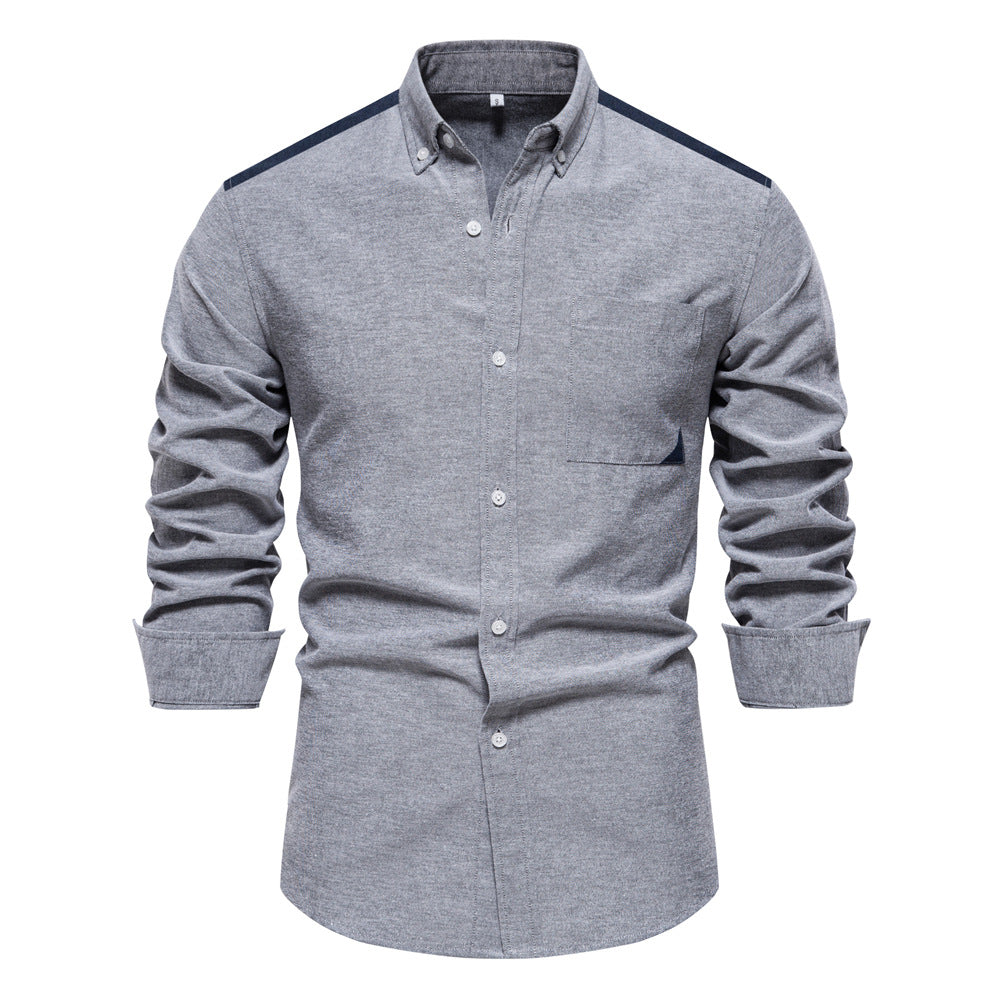 All-matching Fashion Colorblock Long-sleeved Top For Men