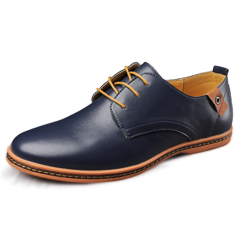 Men's Casual Business Shoes Leather Surface Lace-up Pumps