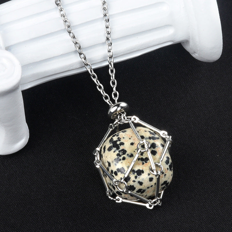 Stainless Steel Chain Irregular Rolling Stone Necklace