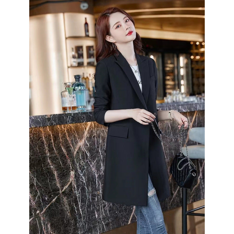 Temperament Coat Korean Style Mid-length Casual Small Suit Coat