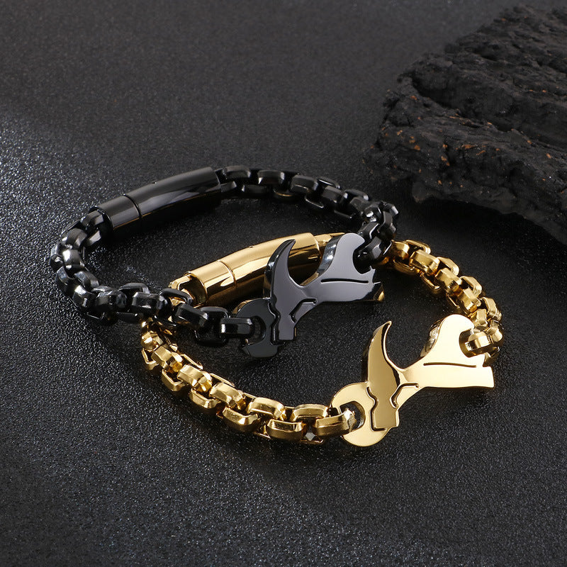 Pulsera de hip hop creativa de acero inoxidable