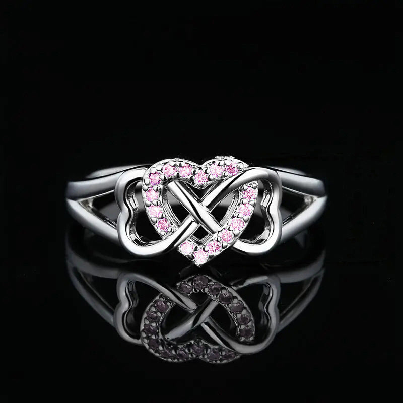 Women's Micro-inlaid Love Heart-shaped Ring