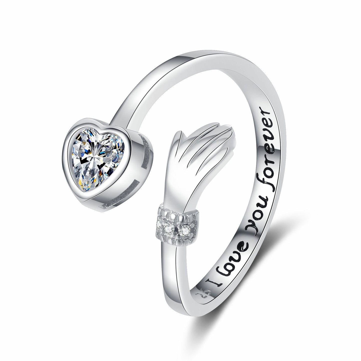 Love Hug Hands Diamond-studded Ring Female