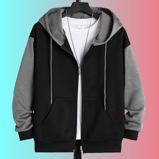 Zipper Hooded Sweater Panlalaking Sports At Paglilibang