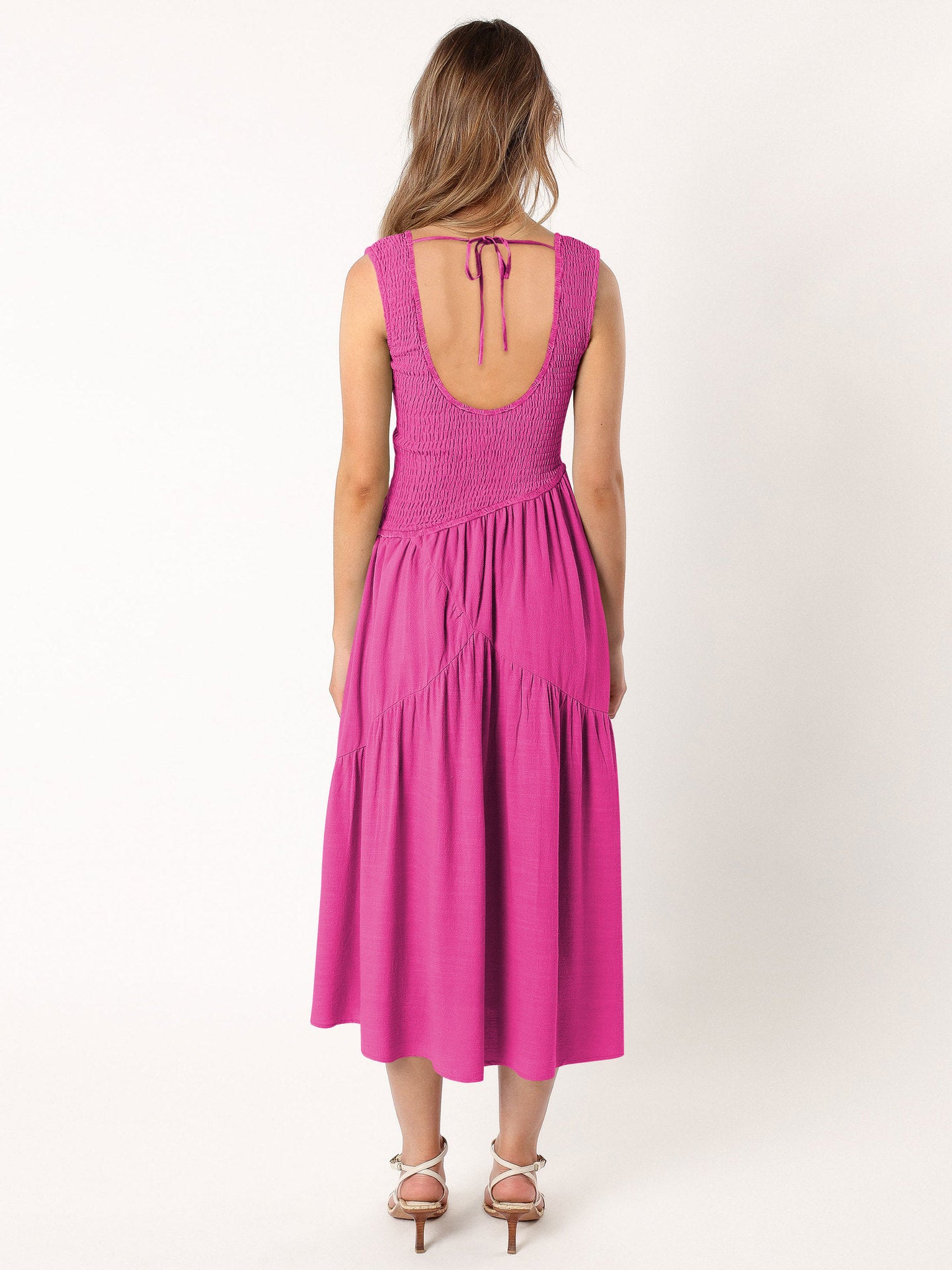 Backless U-neck Sleeveless French Dress