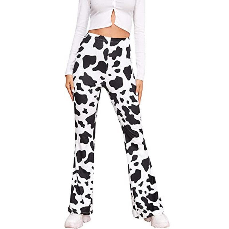 Women's Tight Retro Print Bootleg Pants