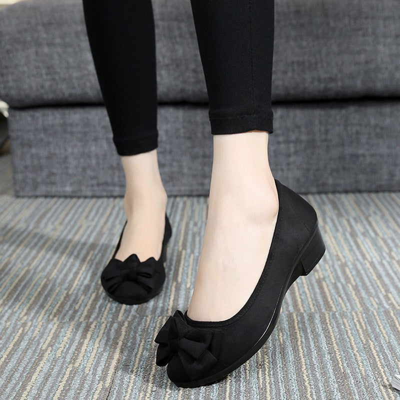 Women's Soft Soled Butterfly Bow Wedge Cloth Shoes