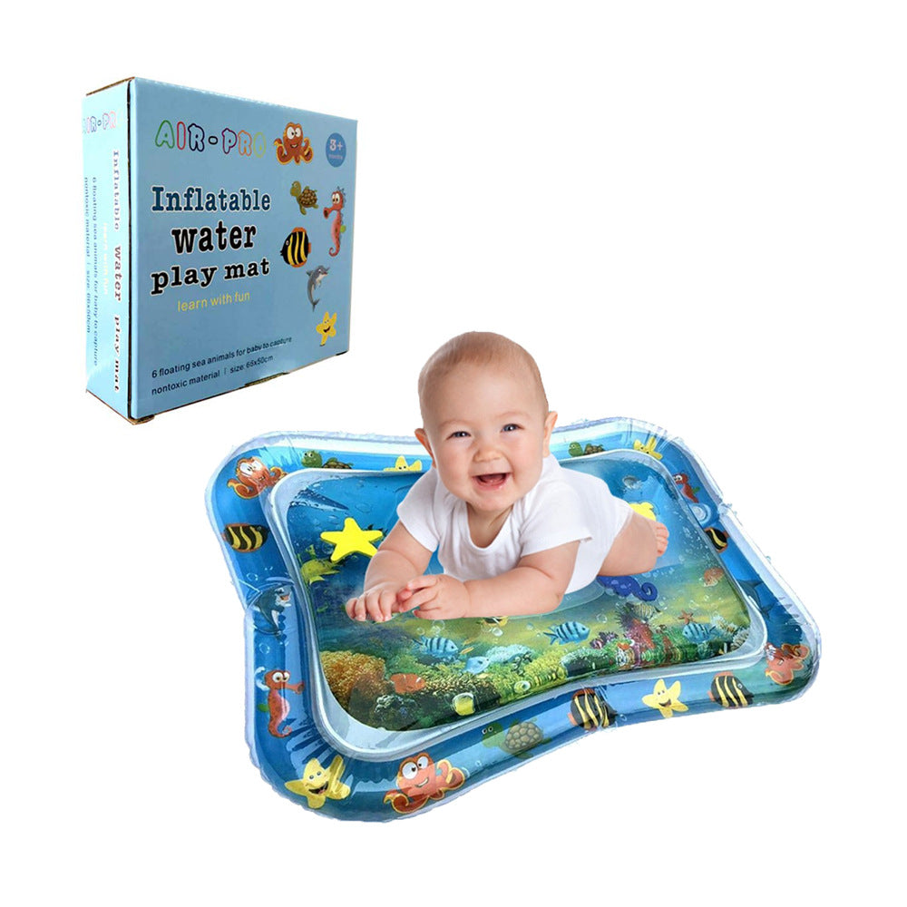 Estera de agua inflable para bebés, estera de agua para la playa de verano para bebés, almohadilla con palmaditas, cojín de agua para bebés, niños pequeños, juguetes de juego para actividades de verano, almohadas para bebés 