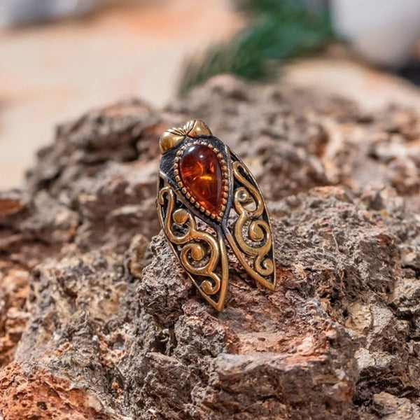 Vintage Electroplated Animal Ruby Ring