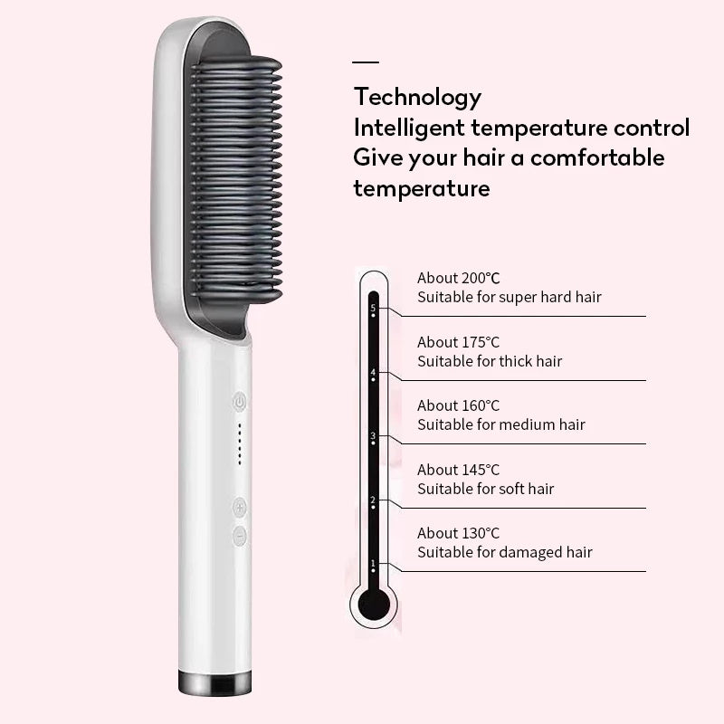 Bago 2 In 1 Hair Straightener Hot Comb Negative Ion Curling Tong Dual-purpose Electric Hair Brush