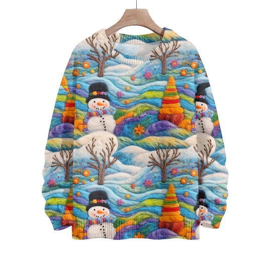 Thick Needle Sweater 3D Digital Printing Women's Christmas Top