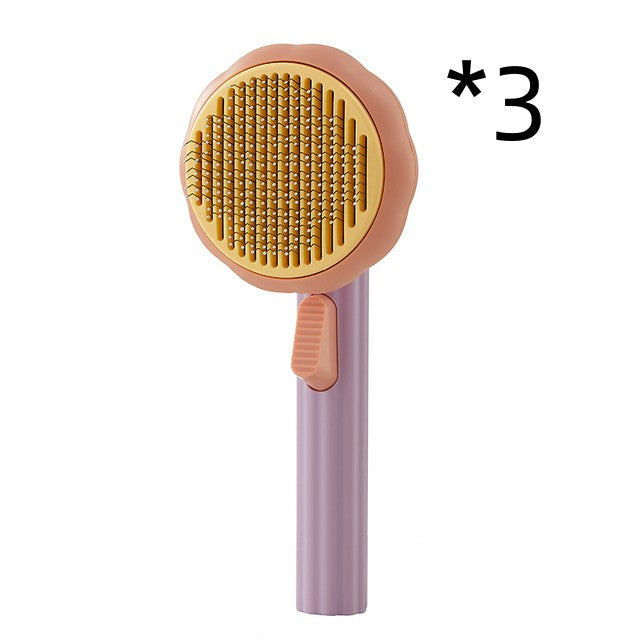 Bagong Pet Cat Brush Hot Selling Hand-held Steel Wire Self-cleaning Comb Looper Para sa Pagtanggal ng Buhok